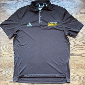 Western Michigan Adidas Men's Dark Brown Polo with Logo